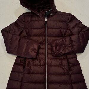 Women's Burgundy Puffer Jacket